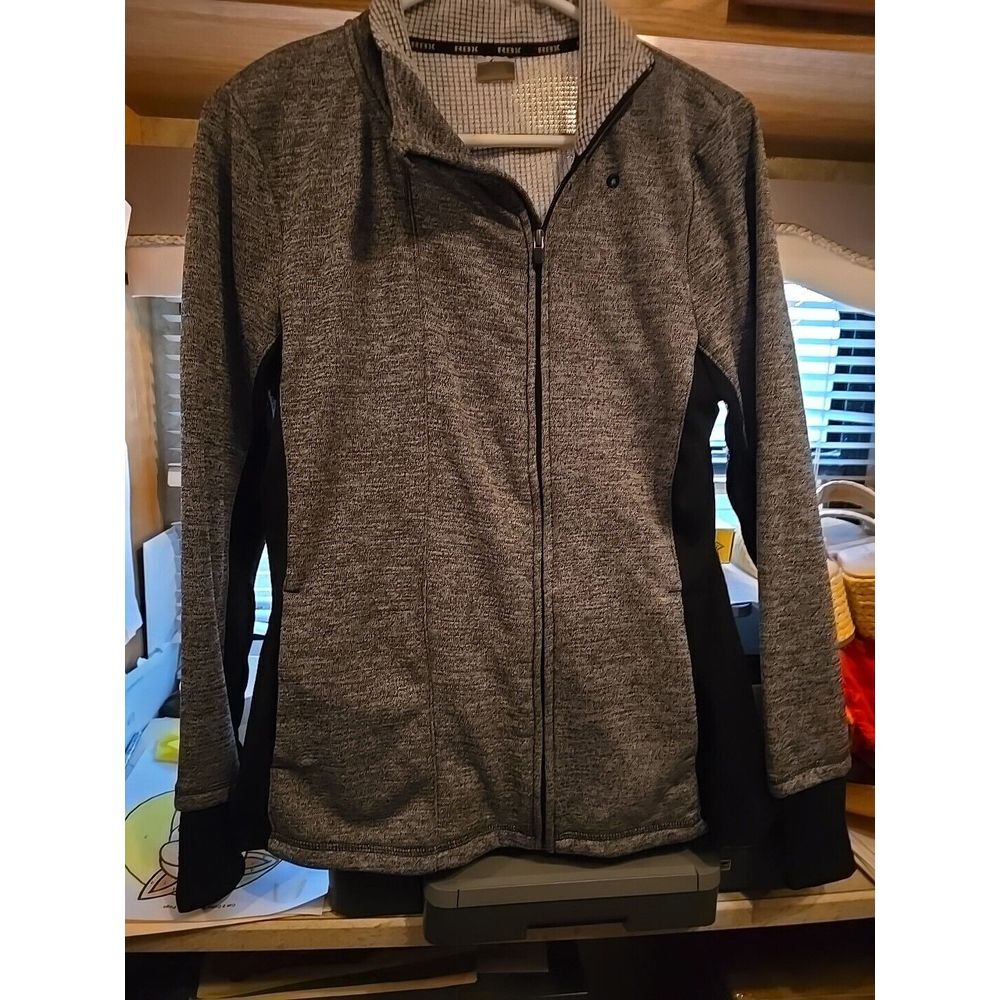 RBX Womens Zip Up Activewear Grey And Black Size Large